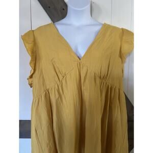 SHEIN Curvy Yellow Floral Flutter Sleeve Dress 4XL